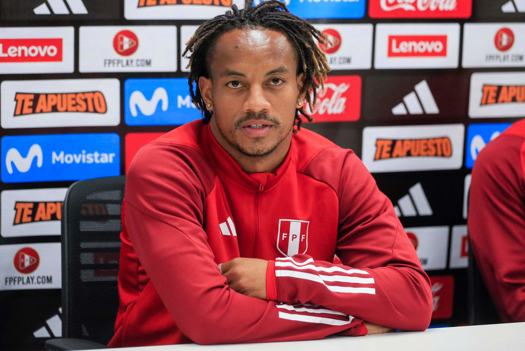 El jugador de la selección de Perú André Carrillo, en una imagen de archivo. EFE/ Fernando Alvarado